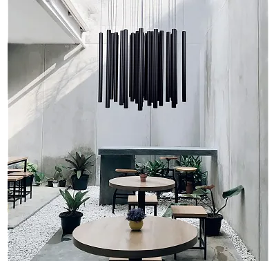 Lampa Wisząca Organic Black 33x1 Ściemnialna od Maxlight