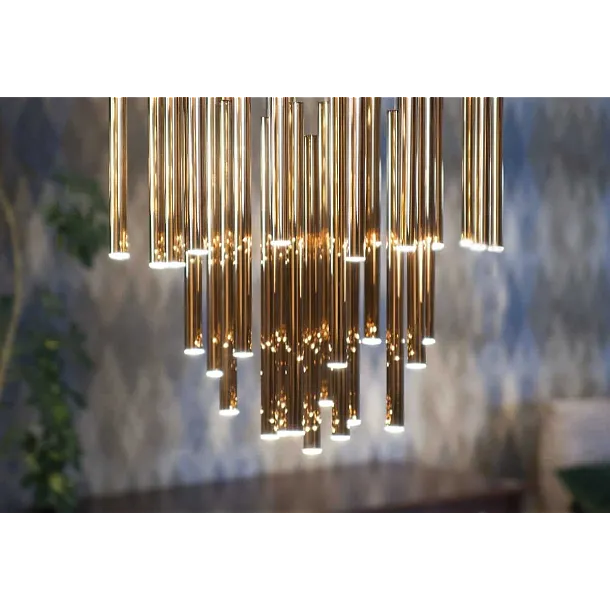Lampa Wisząca Organic Gold 33x1  Ściemnialna Złota od Maxlight