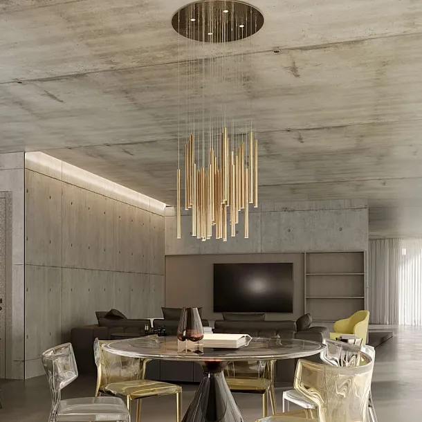 Lampa Wisząca Organic Gold 33x1  Ściemnialna Złota od Maxlight