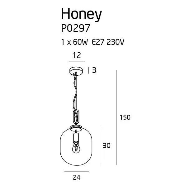 Lampa Wisząca Honey Amber od Maxlight