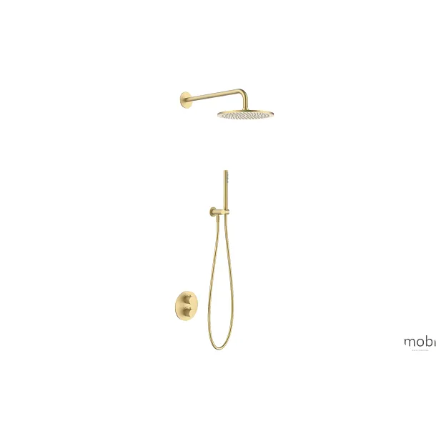 Termostatyczny natryskowy zestaw podtynkowy Northern Gold Brushed Złoto Szczotkowane od Mobi