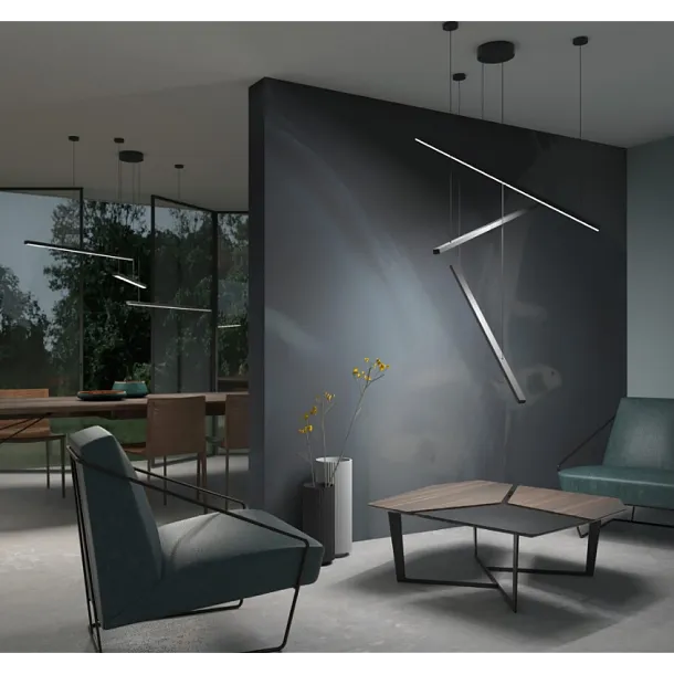 Lampa Wisząca Trio 3 Ściemnialna Czarna od Maxlight