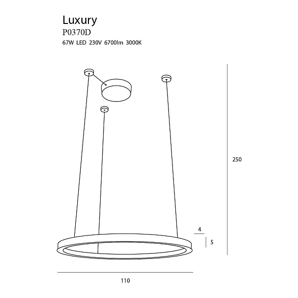 Lampa Wisząca  Luxury Złota Ściemnialna 110cm od Maxlight