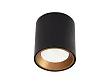 Lampa Sufitowa Tub Okrągła Czarna+Pierścień Ozdobny Złoty od Maxlight