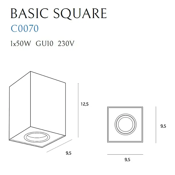 Plafon Basic Square White od Maxlight