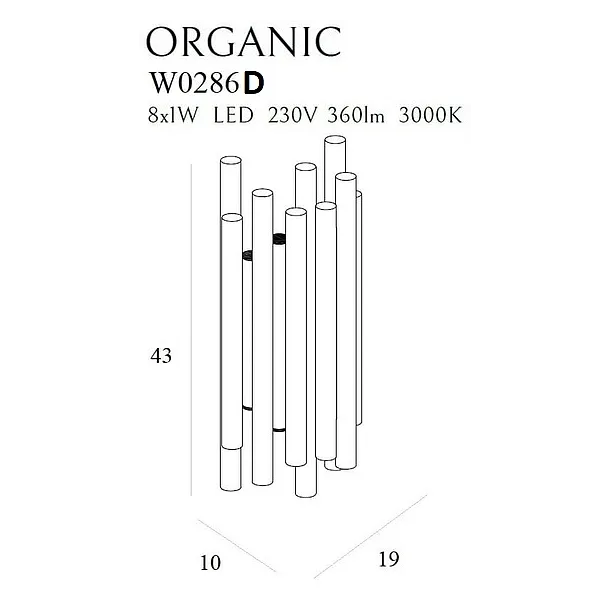 Kinkiet Organic Black Ściemnialny od Maxlight