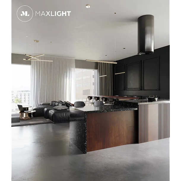 Lampa Wisząca Trio 1 Złoto Szczotkowane od Maxlight