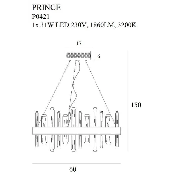 Lampa Wisząca Prince Duża Ø60cm od Maxlight