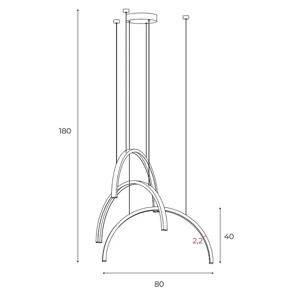 Lampa Wisząca Trio Arc Black Matt od Maxlight