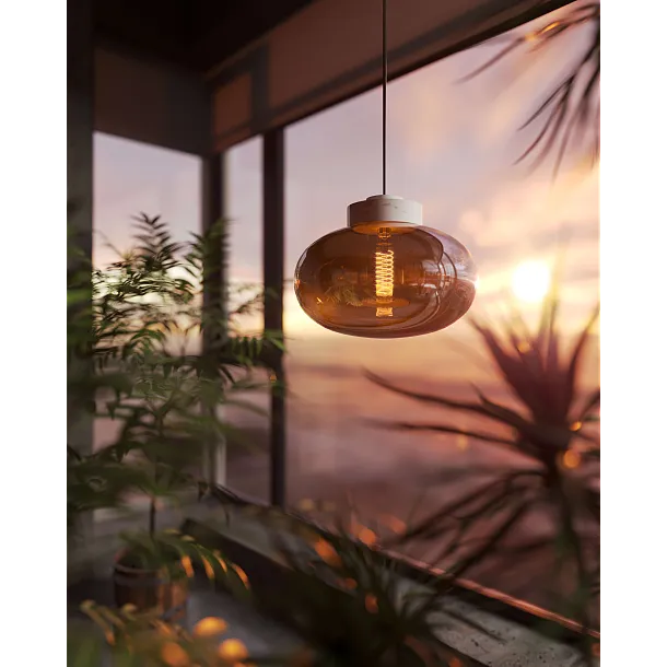 Lampa Wisząca Moonstone Amber Glass White Marble od Maxlight