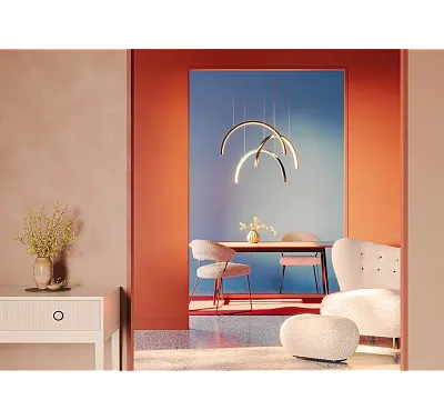 Lampa Wisząca Trio Arc Brushed Gold od Maxlight