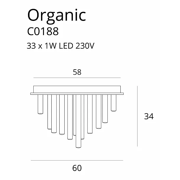Plafon Organic 33x1 Złoty od Maxlight