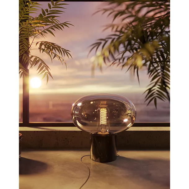 Lampa Stołowa Moonstone Amber Glass Black Marble od Maxlight