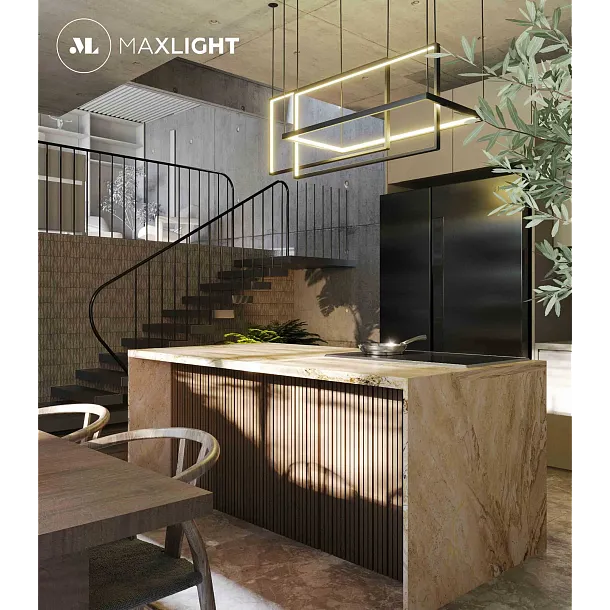 Lampa Wisząca  Geometric Czarna Ściemnialna od Maxlight