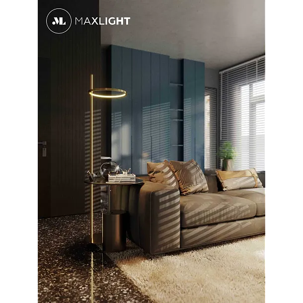 Lampa Podłogowa Lozanna Złota 27W od Maxlight
