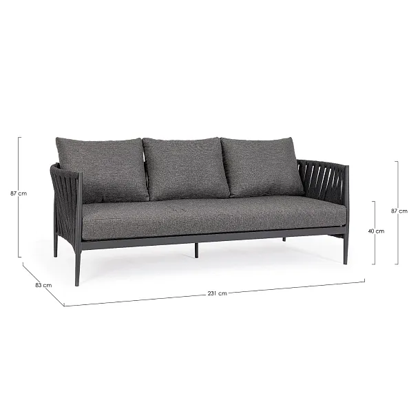 Sofa Ogrodowa Jacinta Grafitowa od Bizzotto