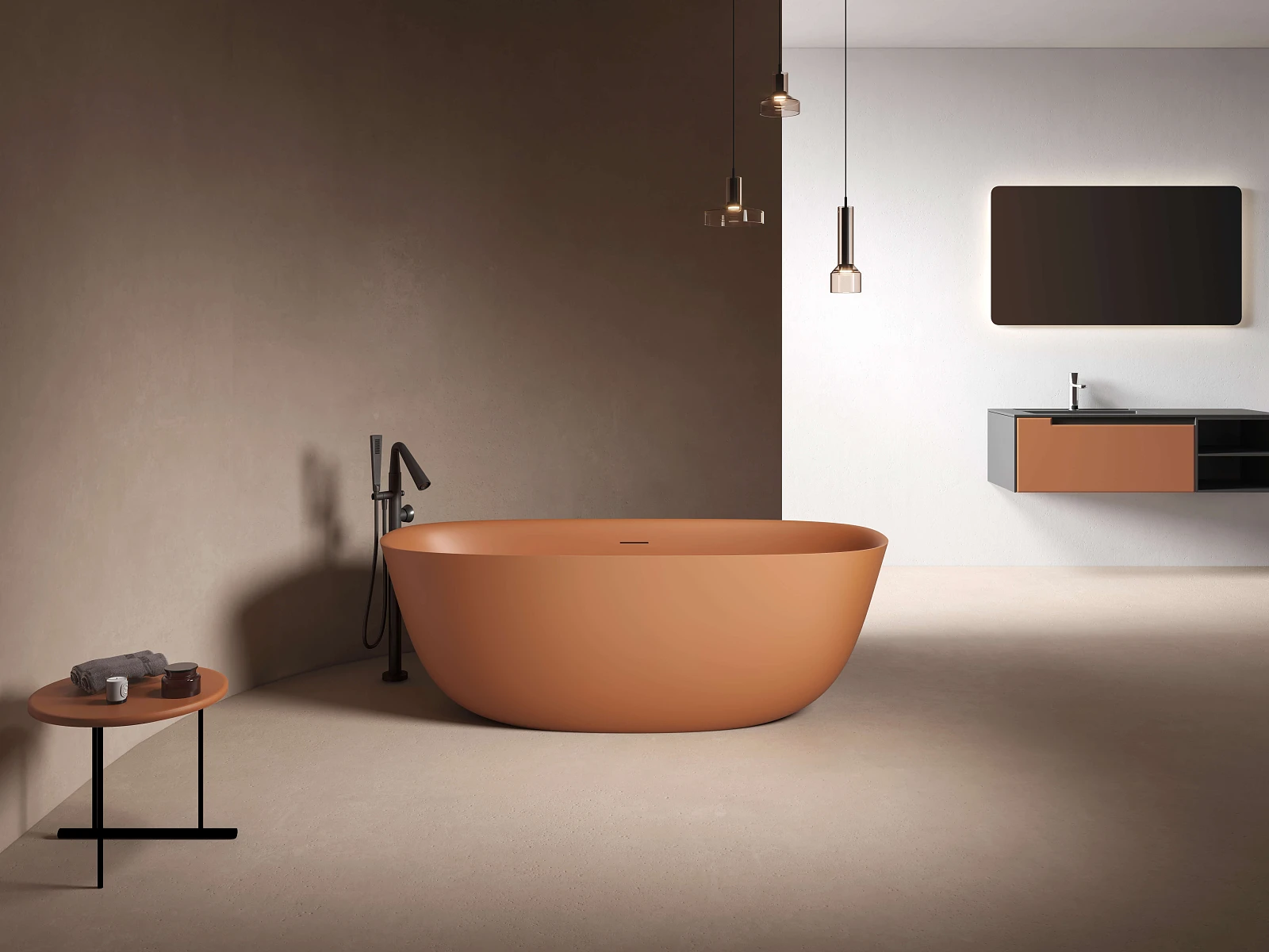 Wanna Wolnostojąca Akrylowa Delta Sunset Mat od Mobi