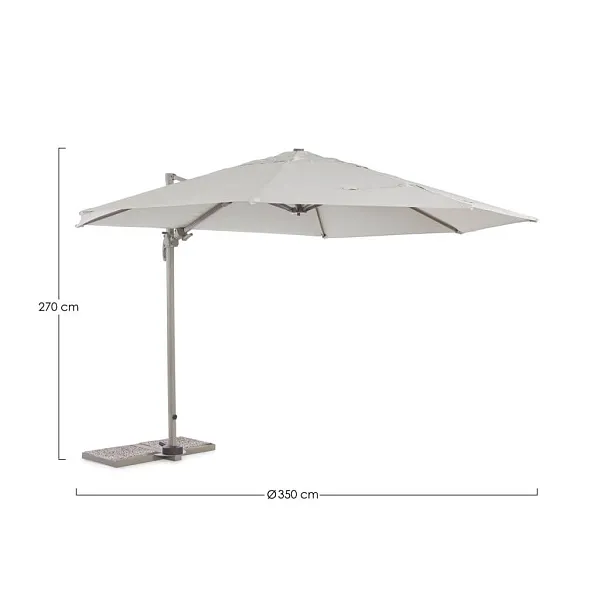 Parasol Ogrodowy Okrągły Orland Szary Średnica 3,5m od Bizzotto