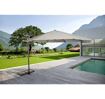 Parasol Ogrodowy Okrągły Orland Szary Średnica 3,5m od Bizzotto