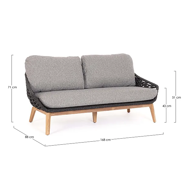 Sofa Ogrodowa Tamires Grafitowa od Bizzotto