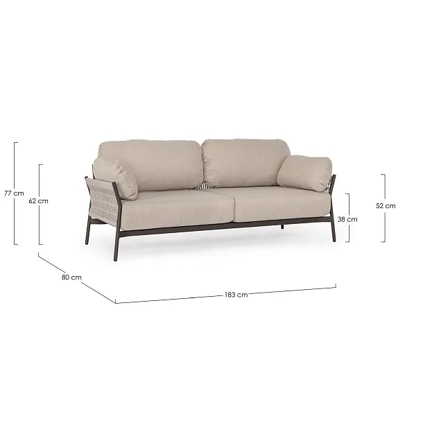 Sofa Ogrodowa 2-osobowa Pardis Beżowo/Czarna od Bizzotto