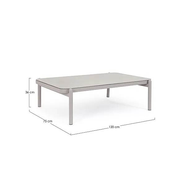 Stolik Kawowy Ogrodowy Florencia Piaskowy 120x75cm od Bizzotto