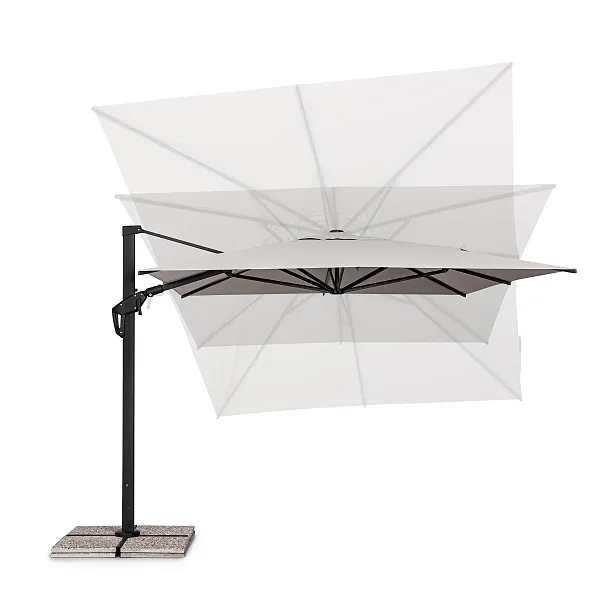 Parasol Ogrodowy Aries 3x4m Jasny z Grafitową Ramą od Bizzotto