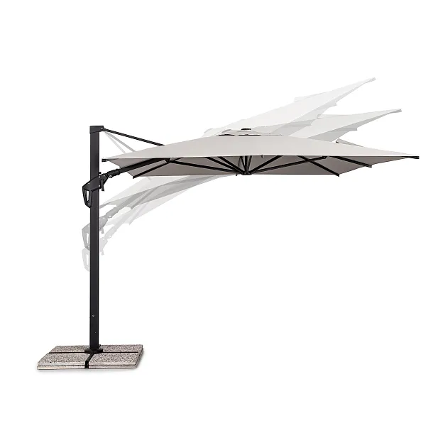 Parasol Ogrodowy Aries 3x4m Jasny z Grafitową Ramą od Bizzotto