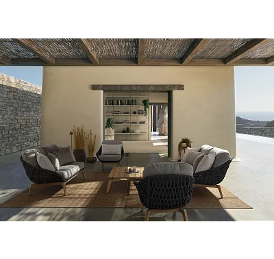 Stolik Kawowy Ogrodowy Tamires Z Drewna Tekowego od Bizzotto