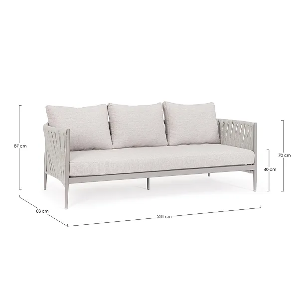 Sofa Ogrodowa 3-osobowa Jacinta Piaskowa od Bizzotto