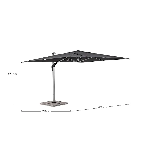 Parasol Ogrodowy Aries 3x4m Grafitowy od Bizzotto