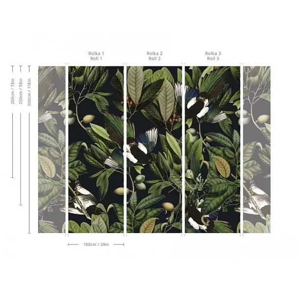 Tapeta Magpie Black od Wallcolors