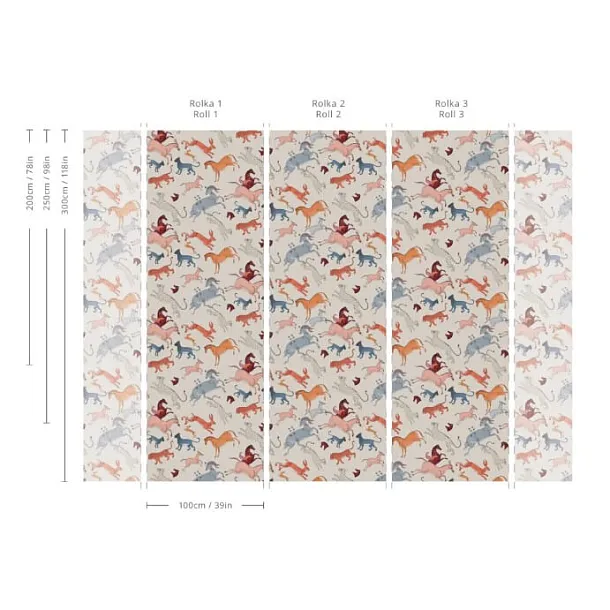 Tapeta Oriental Animals Beige od Wallcolors