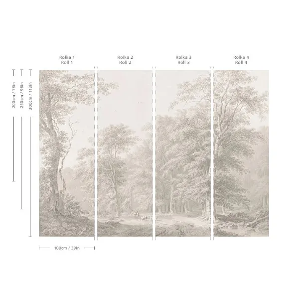 Tapeta Watercolor Grove Beige od Wallcolors