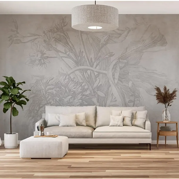 Tapeta Grey Ombre Flower na Wymiar od WallArt