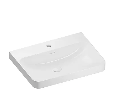 Umywalka Wpuszczana w Blat Study Round White od Mobi 60,5 x 46,3