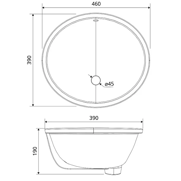 Umywalka Ceramiczna Podblatowa Bowl 46x39x19 od Mobi