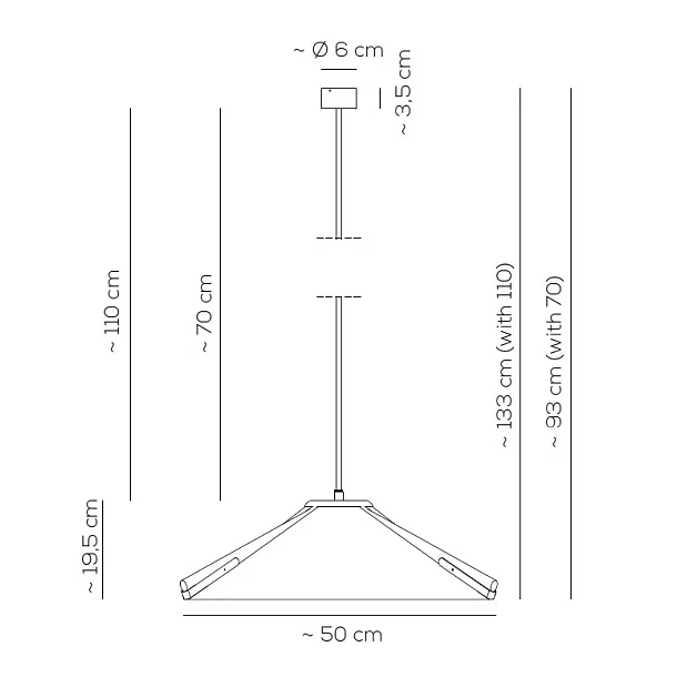 Lampa Wisząca Salina 50 cm Beżowa od Axolight
