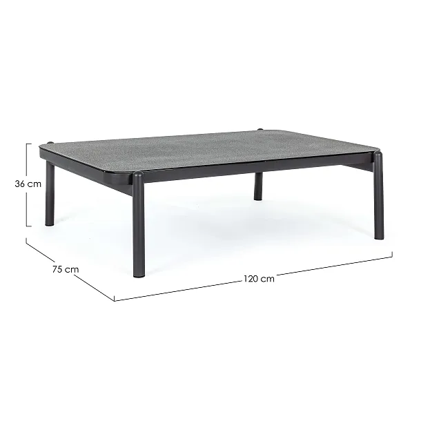 Stolik Kawowy Ogrodowy Florencia Grafitowy WG21 120x75 cm od Bizzotto