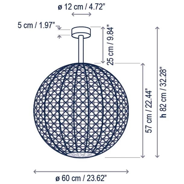 Lampa Sufitowa Zewnętrzna Nans Sphere PF/60 Beżowo-Szara od Bover