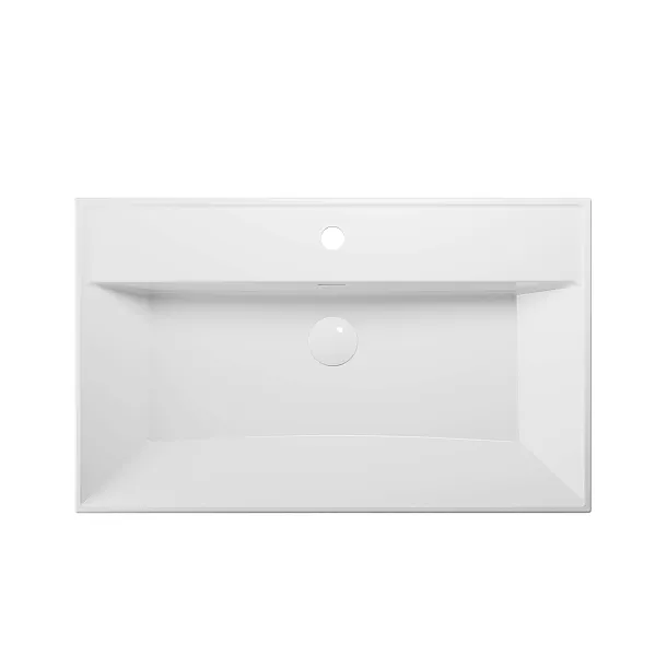 Umywalka Ceramiczna Wpuszczana w Blat Study Square 75,5x46,3v14,7 od Mobi
