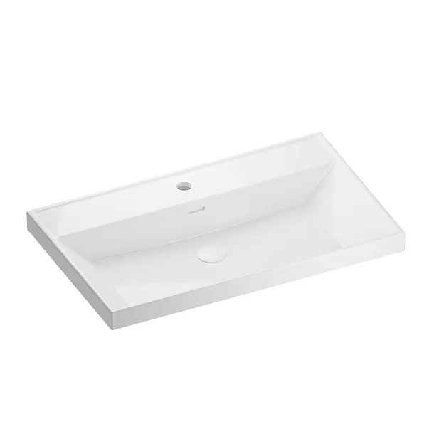 Umywalka Ceramiczna Wpuszczana w Blat Study Square 75,5x46,3v14,7 od Mobi