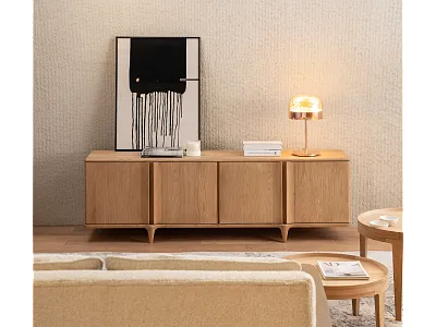 KOMODA RTV Z KOLEKCJI NOTCH DĄB BIAŁY od MAXLIVING