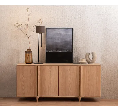 KOMODA Z CZTEREMA DRZWIAMI Z KOLEKCJI NOTCH DĄB BIAŁY od MAXLIVING