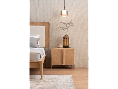 STOLIK NOCNY Z KOLEKCJI NOTCH DĄB BIAŁY od MAXLIVING