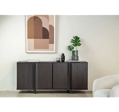 KOMODA Z CZTEREMA DRZWIAMI Z KOLEKCJI NOTCH DĄB PALONY od MAXLIVING