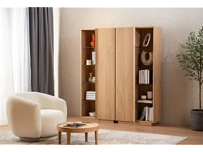 REGAŁ LEWY Z KOLEKCJI NOTCH DĄB BIAŁY od MAXLIVING