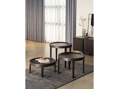 ZESTAW STOLIKÓW KAWOWYCH Z KOLEKCJI NOTCH DĄB PALONY od MAXLIVING