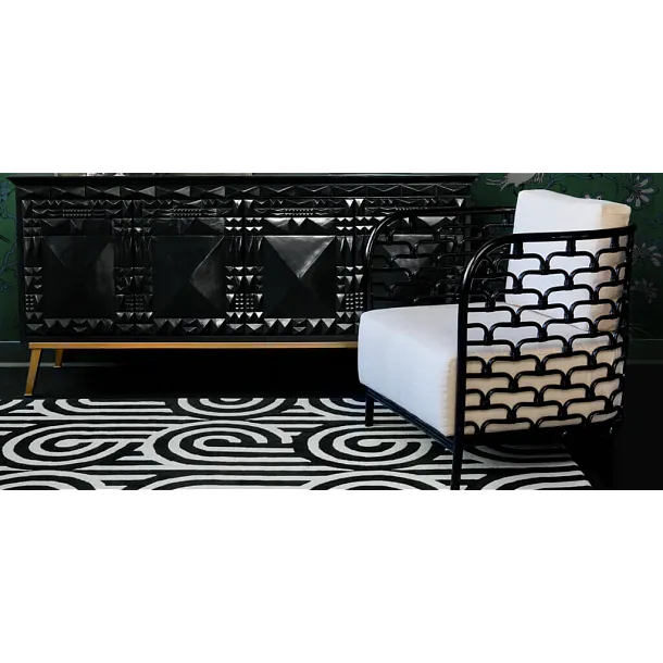 Dywan Geometryczny Wełniany Turnabouts Black 170x240 cm od Carpets&More