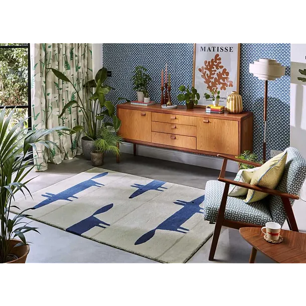 Dywan Dziecięcy Wełniany  Mr Fox Pebble Denim 90x150 cm od Carpets&More